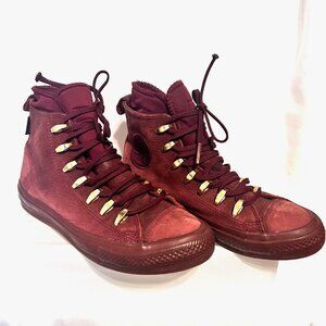 Converse Chuck Taylor All Star ll Leather Boot High-Maroon-(M-6,W-8)-Waterproof